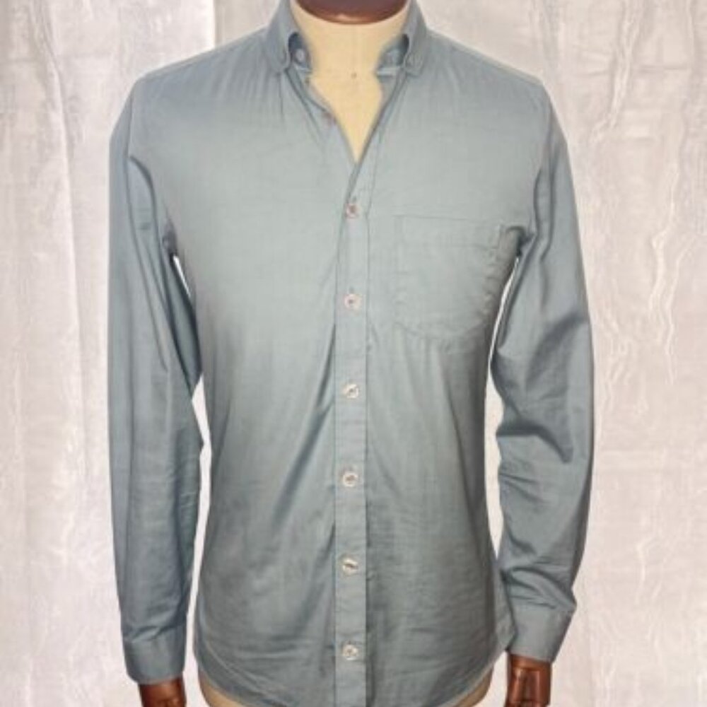 GUCCI Uniform Blue Men's Button-Down Dress Shirt Size 39-15 1/2